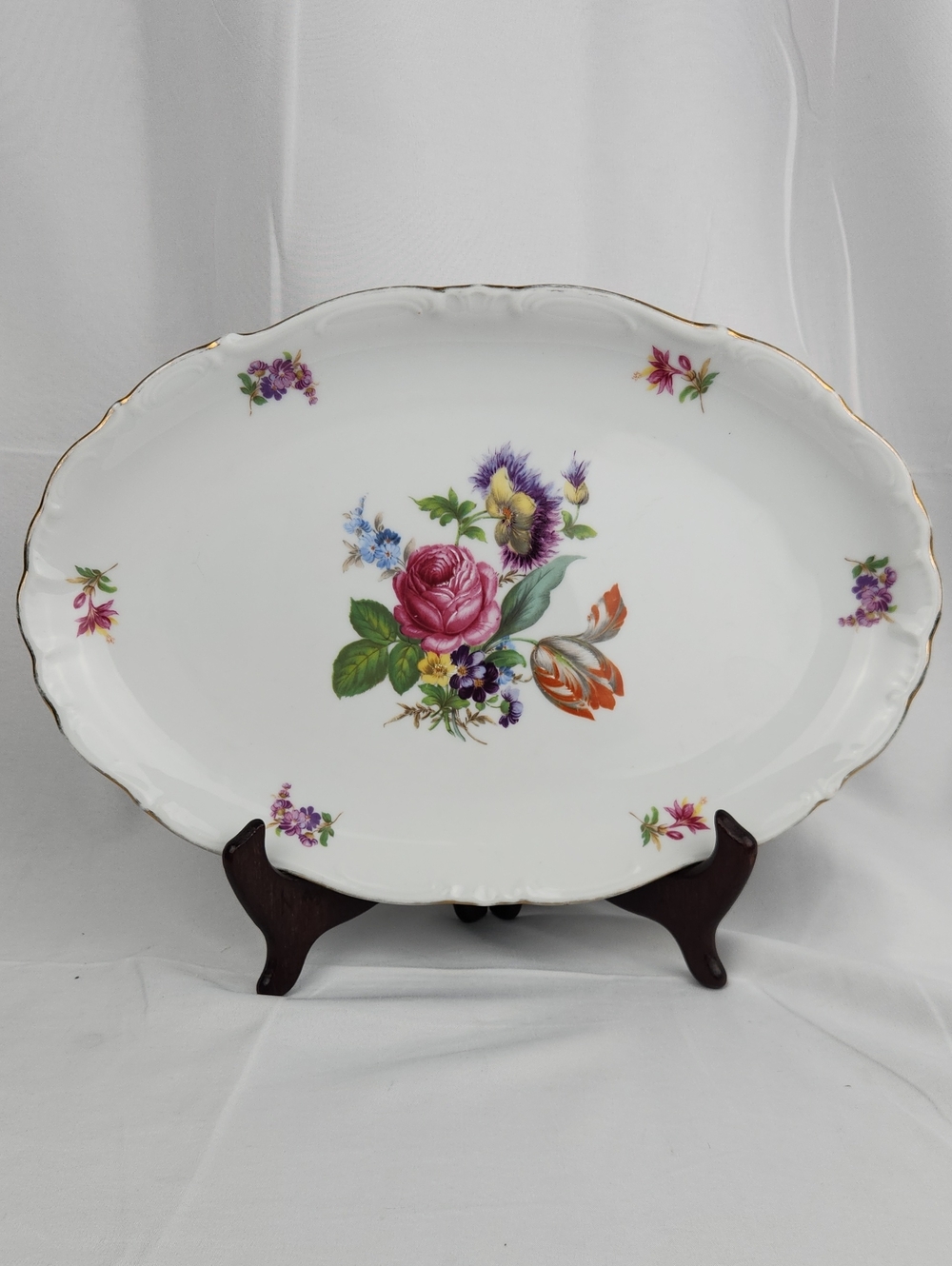 Vintage Authentic Floral Porcelain Serving Platter German Gebrüder Winterling